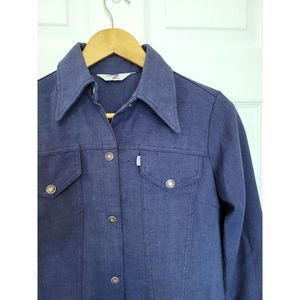 Vintage 60s 70s Levi's Jacket Button Down Navy Blue